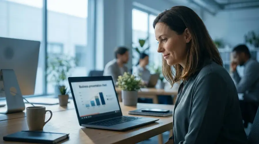 Un responsable marketing regarde une vidéo B2B sur LinkedIn depuis son ordinateur.